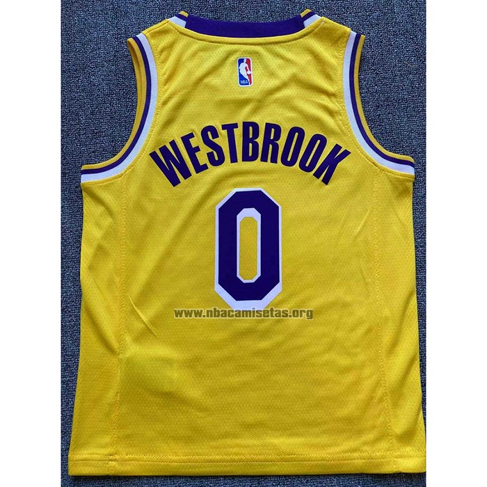 Camiseta Nino Los Angeles Lakers Russell Westbrook NO 0 Icon 2022-23 Amarillo